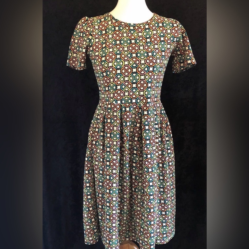 LuLaRoe Multicolor Geometric Midi Dress